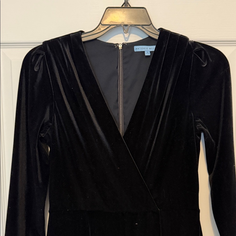 ANTONIO MELANI Black Wide Leg Jumpsuit sz4 - Picture 2 of 5